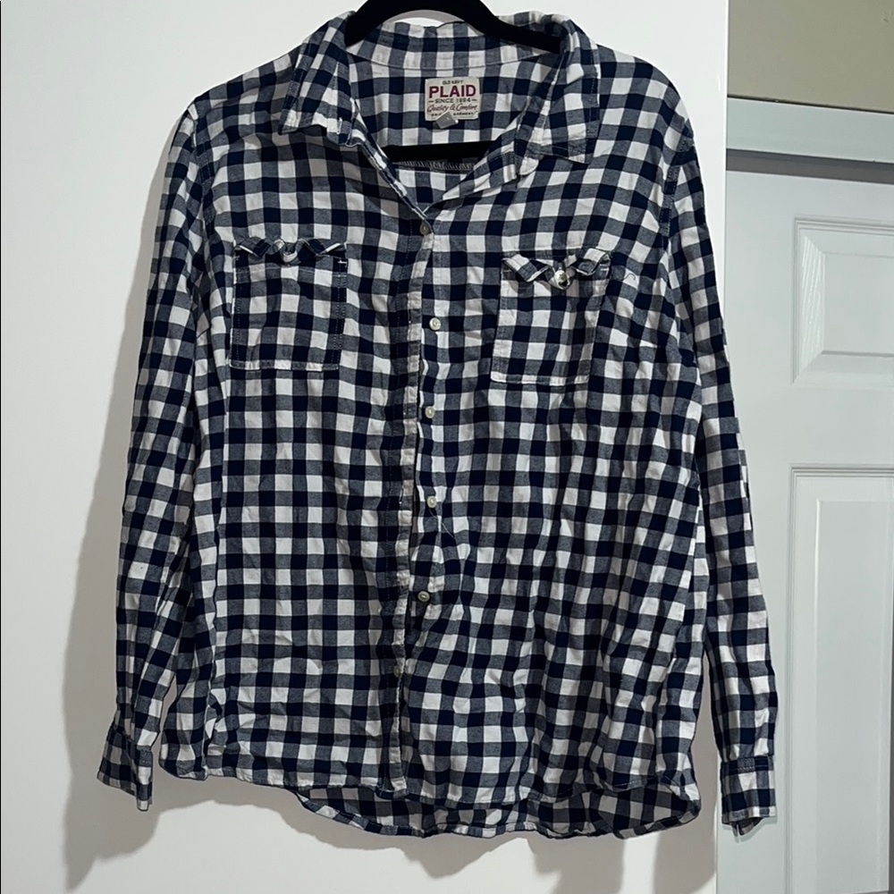 Plaid Button-Up Shirt